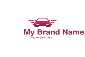 Modern Winged Sports Car Logo – Bold Automotive Badge with Speed Lines for Racing, Car Rental, Auto Detailing and Transport Branding